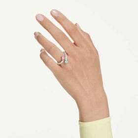 Anillo abierto Ariana Grande X Swarovski con cortes mixtos, multicolor, chapado en rodio