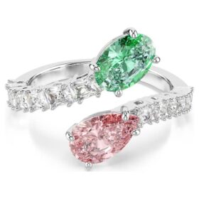 Anillo abierto Ariana Grande X Swarovski con cortes mixtos, multicolor, chapado en rodio