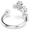 Anillo abierto Constella con perlas de cristal, cortes redondos, blanco, chapado en rodio Anillo abierto Constella con perlas de cristal, cortes redondos, blanco, chapado en rodio