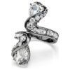 Anillo abierto «Feather» de la colección Vienna, blanco, chapado en rutenio Anillo abierto «Feather» de la colección Vienna, blanco, chapado en rutenio