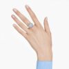 Anillo abierto Idyllia con cortes mixtos, flor, azul, chapado en tono dorado Anillo abierto Idyllia con cortes mixtos, flor, azul, chapado en tono dorado