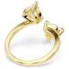 Anillo abierto Mesmera con corte de corazón, pavé, blanco, chapado en tono dorado Anillo abierto Mesmera con corte de corazón, pavé, blanco, chapado en tono dorado