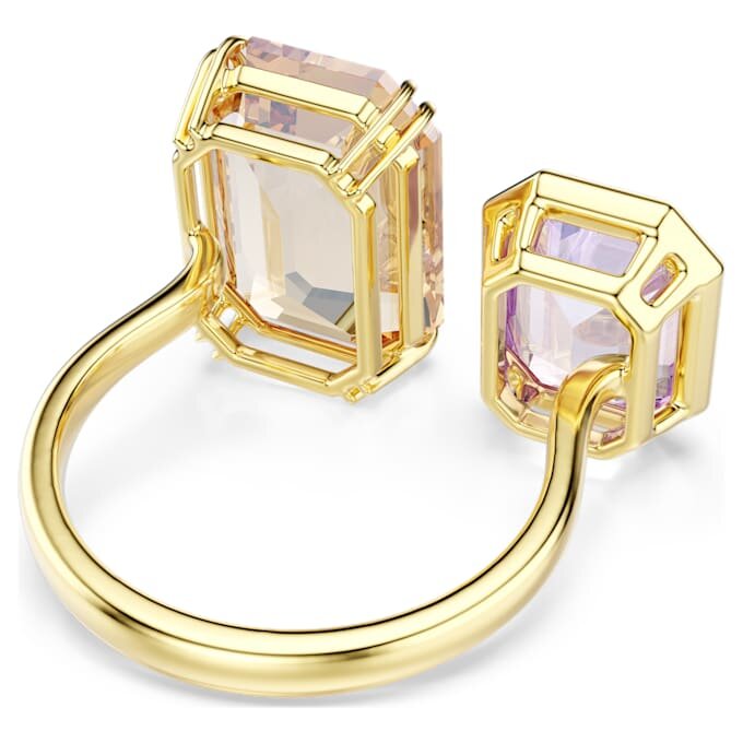 Anillo abierto Millenia con corte octogonal, multicolor, chapado en tono dorado Anillo abierto Millenia con corte octogonal, multicolor, chapado en tono dorado