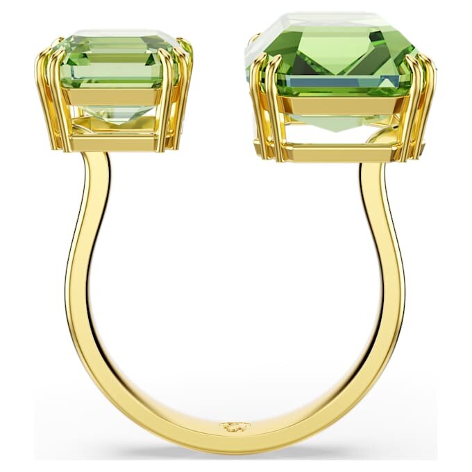 Anillo abierto Millenia con corte octogonal, verde, chapado en tono dorado Anillo abierto Millenia con corte octogonal, verde, chapado en tono dorado