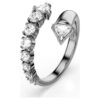 Anillo abierto Sublima con cortes mixtos, blanco, chapado en rutenio Anillo abierto Sublima con cortes mixtos, blanco, chapado en rutenio