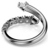 Anillo abierto Sublima con cortes mixtos, blanco, chapado en rutenio Anillo abierto Sublima con cortes mixtos, blanco, chapado en rutenio