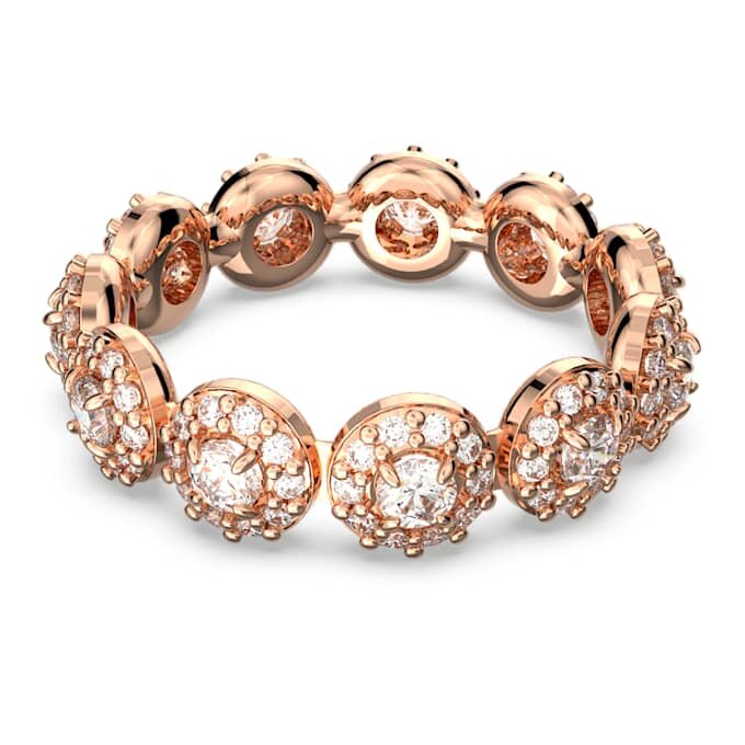 Anillo Angelic, corte redondo, blanco, chapado en tono oro rosa Anillo Angelic, corte redondo, blanco, chapado en tono oro rosa