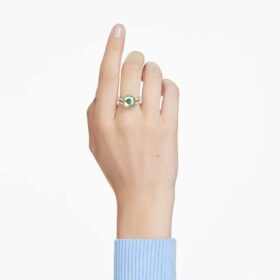 Anillo Chroma con corte tipo cojín, multicolor, chapado en tono dorado