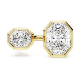 Anillo con bisel octogonal, diamantes cultivados en laboratorio, 4,10 ct en total, forma octogonal, oro amarillo de 18K Anillo con bisel octogonal, diamantes cultivados en laboratorio, 4,10 ct en total, forma octogonal, oro amarillo de 18K