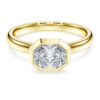 Anillo con bisel octogonal, diamantes cultivados en laboratorio de 1,0 ct en total, forma octogonal, oro amarillo de 14K Anillo con bisel octogonal, diamantes cultivados en laboratorio de 1,0 ct en total, forma octogonal, oro amarillo de 14K