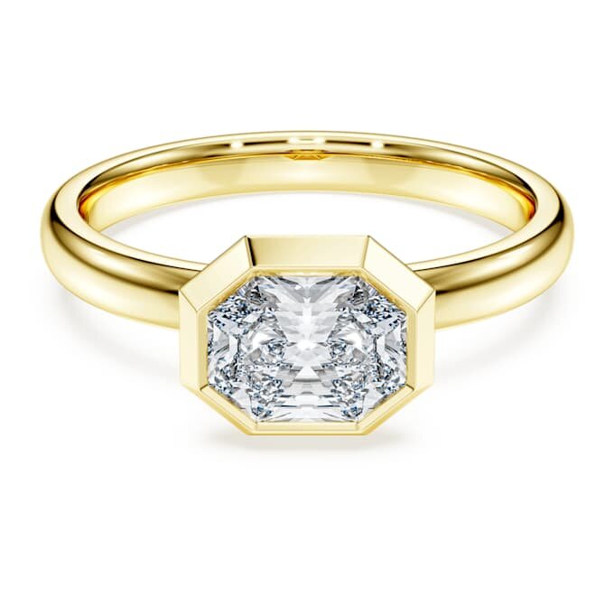 Anillo con bisel octogonal, diamantes cultivados en laboratorio de 1,0 ct en total, forma octogonal, oro amarillo de 14K Anillo con bisel octogonal, diamantes cultivados en laboratorio de 1,0 ct en total, forma octogonal, oro amarillo de 14K