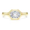 Anillo con bisel octogonal, diamantes cultivados en laboratorio de 1,0 ct en total, forma octogonal, oro amarillo de 14K Anillo con bisel octogonal, diamantes cultivados en laboratorio de 1,0 ct en total, forma octogonal, oro amarillo de 14K