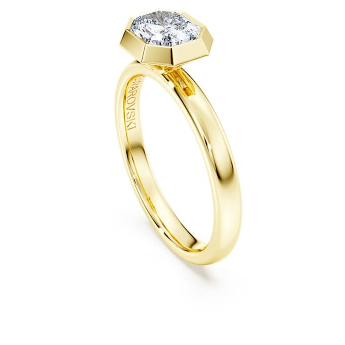 Anillo con bisel octogonal, diamantes cultivados en laboratorio de 1,0 ct en total, forma octogonal, oro amarillo de 14K Anillo con bisel octogonal, diamantes cultivados en laboratorio de 1,0 ct en total, forma octogonal, oro amarillo de 14K