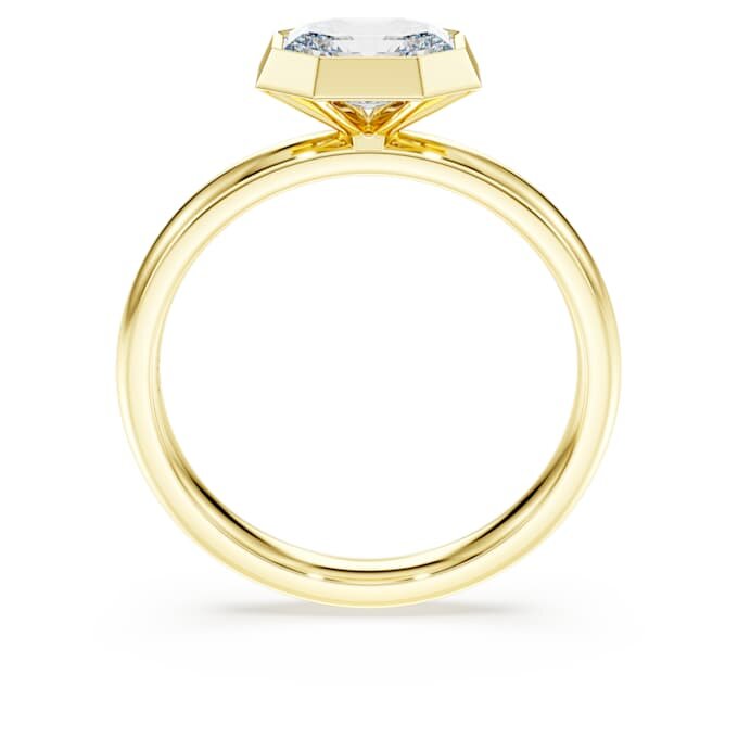 Anillo con bisel octogonal, diamantes cultivados en laboratorio de 1,0 ct en total, forma octogonal, oro amarillo de 14K Anillo con bisel octogonal, diamantes cultivados en laboratorio de 1,0 ct en total, forma octogonal, oro amarillo de 14K