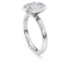 Anillo con bisel octogonal, diamantes cultivados en laboratorio de 2,0 ct en total, forma octogonal, oro blanco de 14K