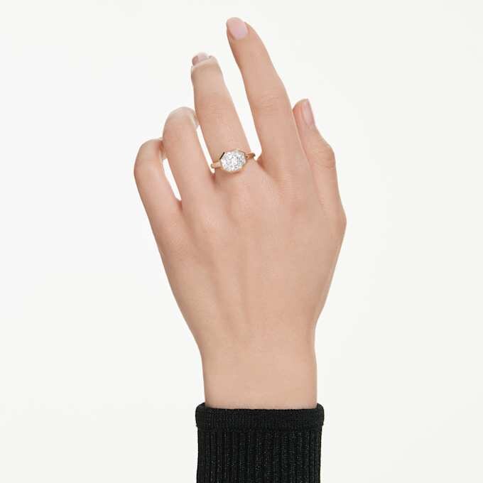 Anillo con engaste octogonal, diamantes cultivados en laboratorio, 3,0 Ct en total, forma octogonal, oro amarillo de 14K Anillo con engaste octogonal, diamantes cultivados en laboratorio, 3,0 Ct en total, forma octogonal, oro amarillo de 14K