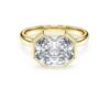 Anillo con engaste octogonal, diamantes cultivados en laboratorio, 3,0 Ct en total, forma octogonal, oro amarillo de 14K Anillo con engaste octogonal, diamantes cultivados en laboratorio, 3,0 Ct en total, forma octogonal, oro amarillo de 14K