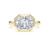 Anillo con engaste octogonal, diamantes cultivados en laboratorio, 3,0 Ct en total, forma octogonal, oro amarillo de 14K Anillo con engaste octogonal, diamantes cultivados en laboratorio, 3,0 Ct en total, forma octogonal, oro amarillo de 14K