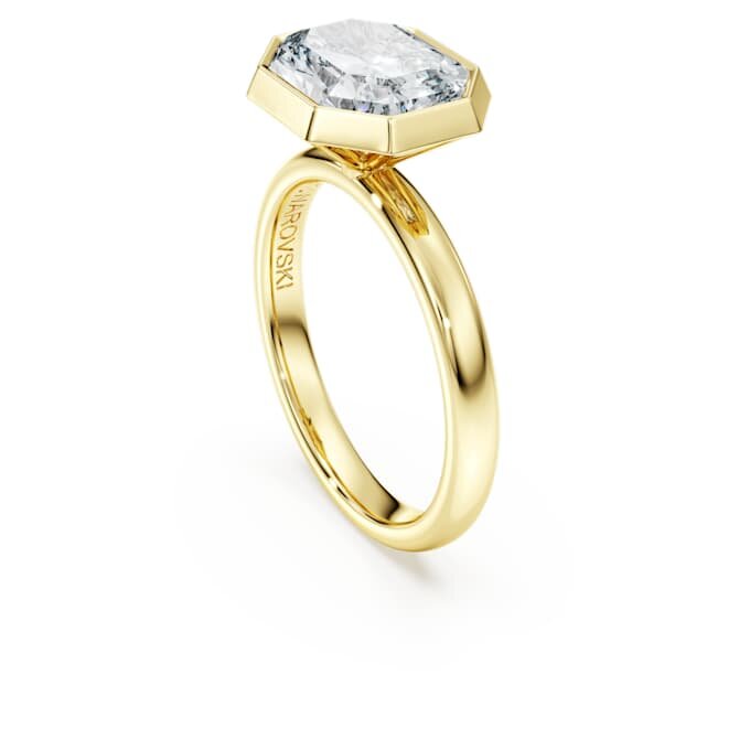 Anillo con engaste octogonal, diamantes cultivados en laboratorio, 3,0 Ct en total, forma octogonal, oro amarillo de 14K Anillo con engaste octogonal, diamantes cultivados en laboratorio, 3,0 Ct en total, forma octogonal, oro amarillo de 14K