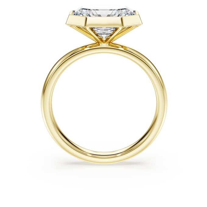 Anillo con engaste octogonal, diamantes cultivados en laboratorio, 3,0 Ct en total, forma octogonal, oro amarillo de 14K Anillo con engaste octogonal, diamantes cultivados en laboratorio, 3,0 Ct en total, forma octogonal, oro amarillo de 14K