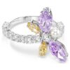 Anillo con motivo Ariana Grande X Swarovski de cortes mixtos, libélula, multicolor, chapado en rodio