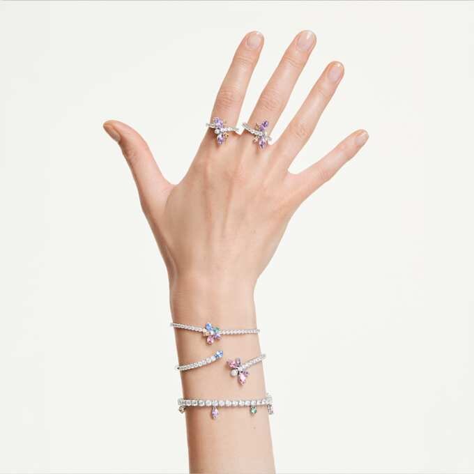 Pulseras Ariana Grande X Swarovski con cortes mixtos, multicolor, chapada en rodio Pulseras Ariana Grande X Swarovski con cortes mixtos, multicolor, chapada en rodio
