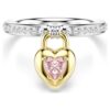 Anillo con motivo Idyllia, cortes mixtos, corazón, rosa, acabado de metales mixtos Anillo con motivo Idyllia, cortes mixtos, corazón, rosa, acabado de metales mixtos