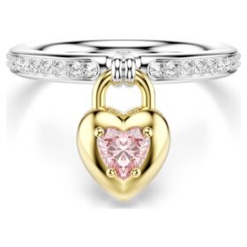 Anillo con motivo Idyllia, cortes mixtos, corazón, rosa, acabado de metales mixtos Anillo con motivo Idyllia, cortes mixtos, corazón, rosa, acabado de metales mixtos