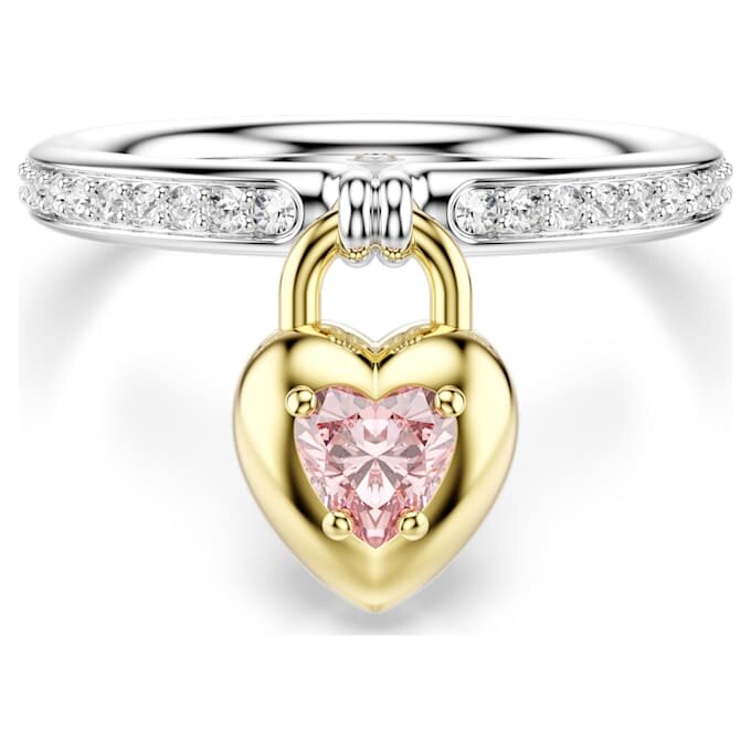 Anillo con motivo Idyllia, cortes mixtos, corazón, rosa, acabado de metales mixtos Anillo con motivo Idyllia, cortes mixtos, corazón, rosa, acabado de metales mixtos