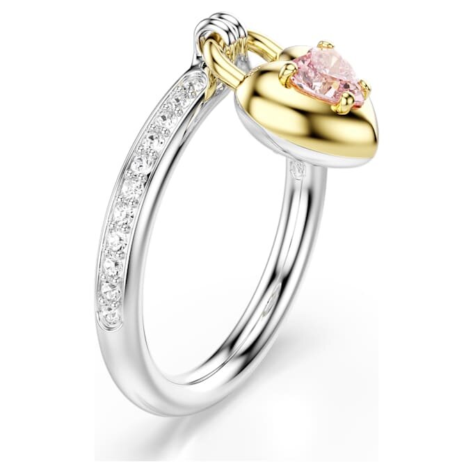 Anillo con motivo Idyllia, cortes mixtos, corazón, rosa, acabado de metales mixtos Anillo con motivo Idyllia, cortes mixtos, corazón, rosa, acabado de metales mixtos