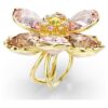 Anillo con motivo Idyllia, cortes mixtos, flor, multicolor, chapado en tono dorado Anillo con motivo Idyllia, cortes mixtos, flor, multicolor, chapado en tono dorado