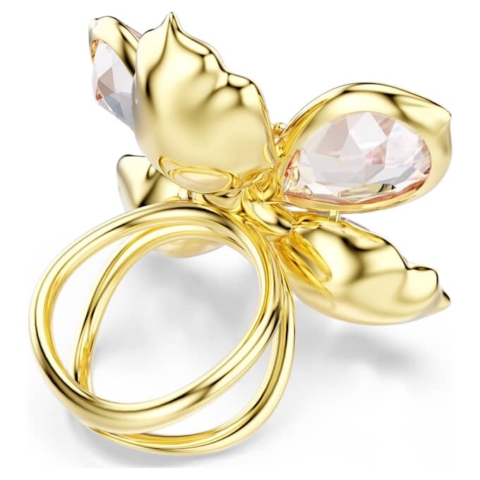 Anillo con motivo Idyllia, cortes mixtos, flor, multicolor, chapado en tono dorado Anillo con motivo Idyllia, cortes mixtos, flor, multicolor, chapado en tono dorado