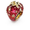 Anillo con motivo Idyllia, cortes mixtos, fresa, rojo, chapado en tono dorado Anillo con motivo Idyllia, cortes mixtos, fresa, rojo, chapado en tono dorado