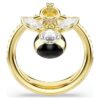 Anillo con motivo Idyllia de cortes mixtos, abeja, multicolor, chapado en tono dorado Anillo con motivo Idyllia de cortes mixtos, abeja, multicolor, chapado en tono dorado