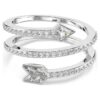 Anillo con motivo Idyllia de cortes mixtos, flecha, blanco, chapado en rodio Anillo con motivo Idyllia de cortes mixtos, flecha, blanco, chapado en rodio