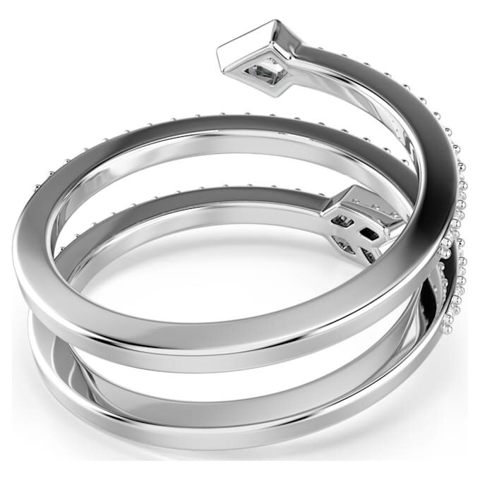 Anillo con motivo Idyllia de cortes mixtos, flecha, blanco, chapado en rodio Anillo con motivo Idyllia de cortes mixtos, flecha, blanco, chapado en rodio