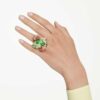Anillo con motivo Idyllia multicolor, chapado en tono dorado