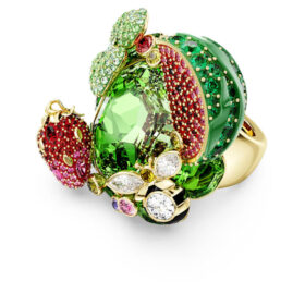 Anillo con motivo Idyllia multicolor, chapado en tono dorado Anillo con motivo Idyllia multicolor, chapado en tono dorado