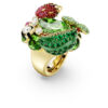 Anillo con motivo Idyllia multicolor, chapado en tono dorado
