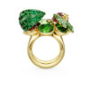 Anillo con motivo Idyllia multicolor, chapado en tono dorado