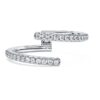 Anillo de banda abierta Eternity con diamantes cultivados en laboratorio de 0,2 quilates en total, forma redonda, oro blanco de 14K Anillo de banda abierta Eternity con diamantes cultivados en laboratorio de 0,2 quilates en total, forma redonda, oro blanco de 14K