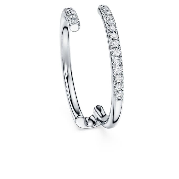 Anillo de banda abierta Eternity con diamantes cultivados en laboratorio de 0,2 quilates en total, forma redonda, oro blanco de 14K Anillo de banda abierta Eternity con diamantes cultivados en laboratorio de 0,2 quilates en total, forma redonda, oro blanco de 14K