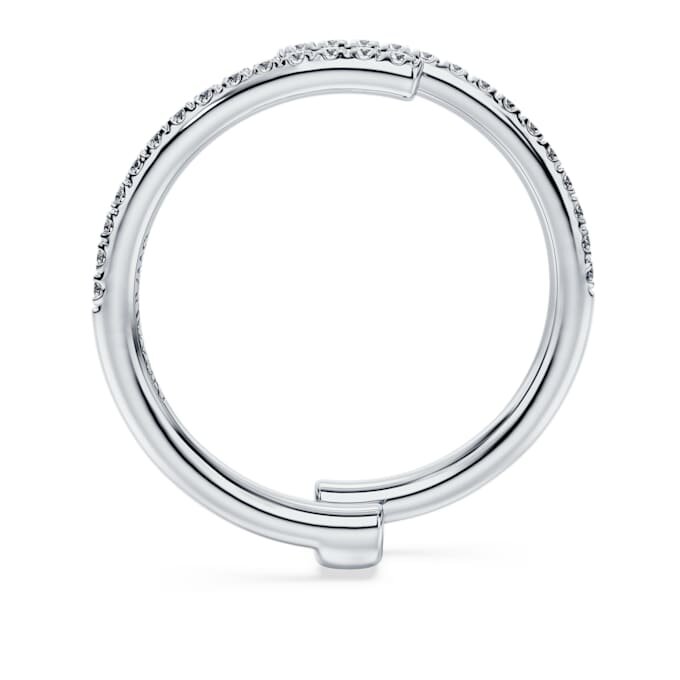 Anillo de banda abierta Eternity con diamantes cultivados en laboratorio de 0,2 quilates en total, forma redonda, oro blanco de 14K Anillo de banda abierta Eternity con diamantes cultivados en laboratorio de 0,2 quilates en total, forma redonda, oro blanco de 14K