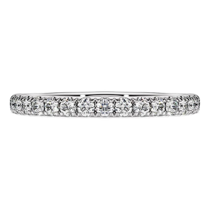 Anillo de banda de eternidad con diamantes cultivados en laboratorio de 0,4 ct en total, forma redonda, plata esterlina Anillo de banda de eternidad con diamantes cultivados en laboratorio de 0,4 ct en total, forma redonda, plata esterlina