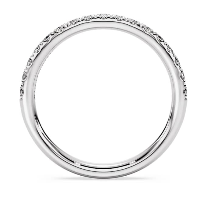 Anillo de banda de eternidad con diamantes cultivados en laboratorio de 0,4 ct en total, forma redonda, plata esterlina Anillo de banda de eternidad con diamantes cultivados en laboratorio de 0,4 ct en total, forma redonda, plata esterlina
