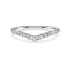 Anillo de banda en V «Eternity» con diamantes cultivados en laboratorio de 0,25 ct en total, forma redonda, oro blanco de 14K