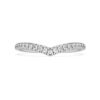 Anillo de banda en V «Eternity» con diamantes cultivados en laboratorio de 0,25 ct en total, forma redonda, oro blanco de 14K
