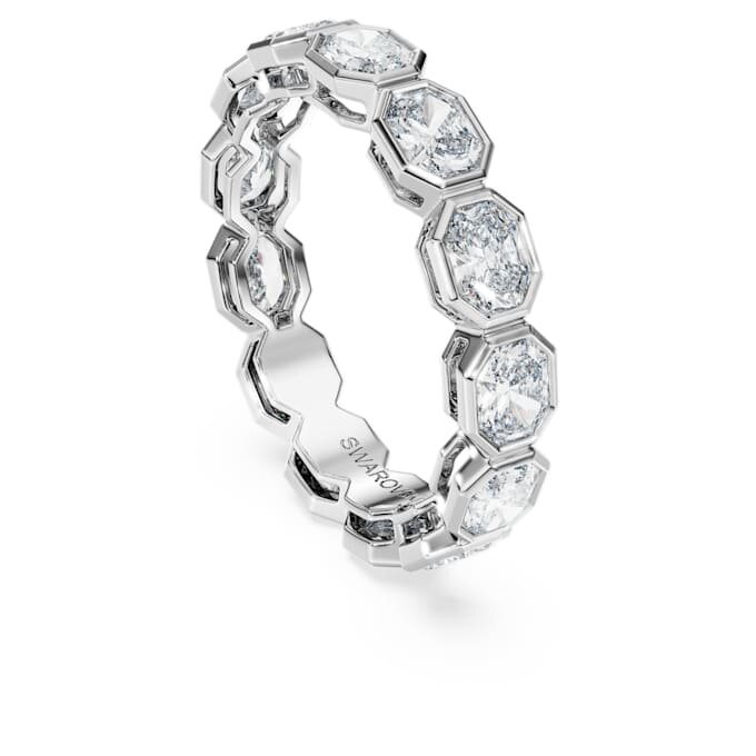 Anillo de banda octogonal con diamantes cultivados en laboratorio de 2,4 quilates en total, forma octogonal, oro blanco de 14K Anillo de banda octogonal con diamantes cultivados en laboratorio de 2,4 quilates en total, forma octogonal, oro blanco de 14K