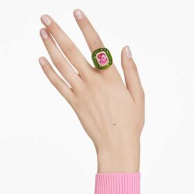 Anillo de cóctel Dulcis con corte cojín, pavé, multicolor