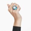 Anillo de cóctel Dulcis con corte de corazón, pavé, corazón, azul Anillo de cóctel Dulcis con corte de corazón, pavé, corazón, azul